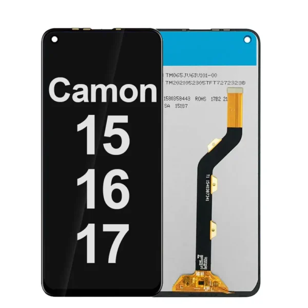 Original LCD Assembly With Steel Plate Compatible For Tecno Camon 15/Camon 16/Camon 17 LCD Screen Display